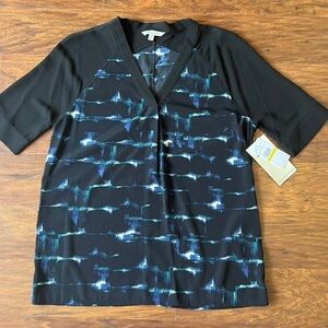 Calvin Klein Black Print Top NWT